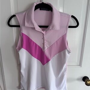 G/FORE Light Pink Sleeveless Polo, size M